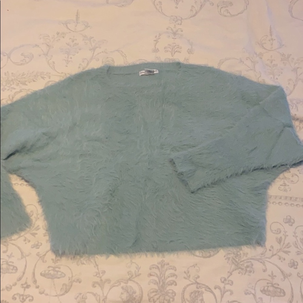 Plush Seaglass Green Cropped Sweater